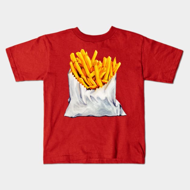 Fries Kids T-Shirt by KellyGilleran